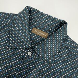Jim Thompson Mens 2XL Blue Green 100% Silk Elephant Print Button Down Shirt